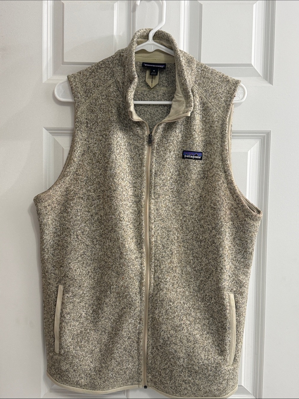 Patagonia Beige Heathered Wool-Blend Fleece Vest